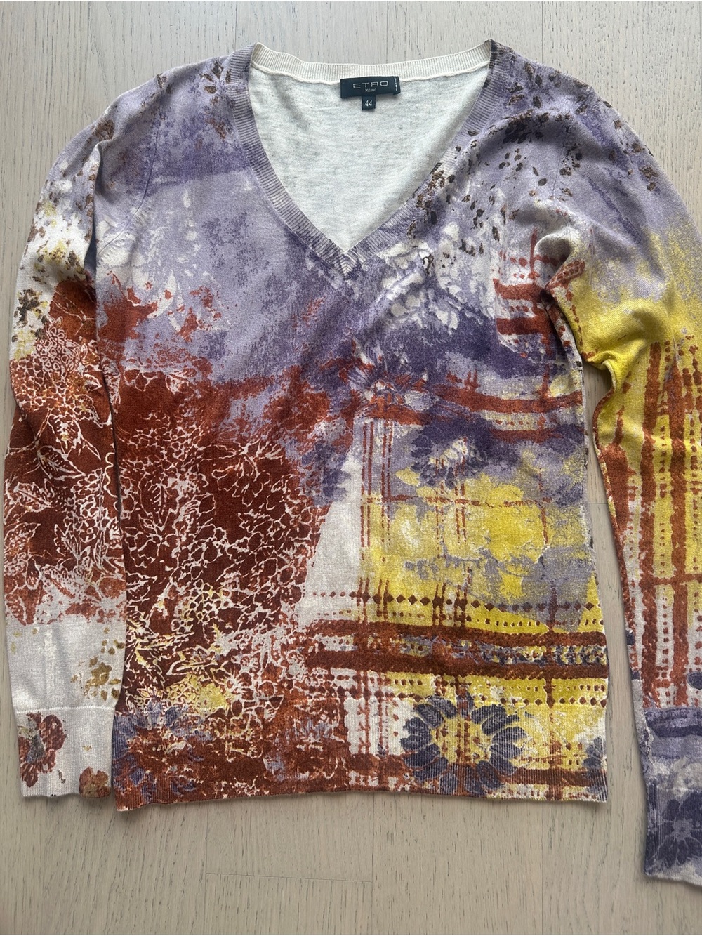 Etro Silk and Cashmere Women's V Neck  Sweater size 44